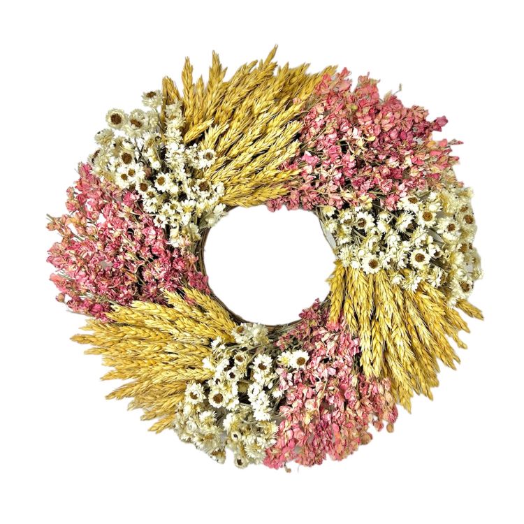 16" Pink Wildflowers Wreath