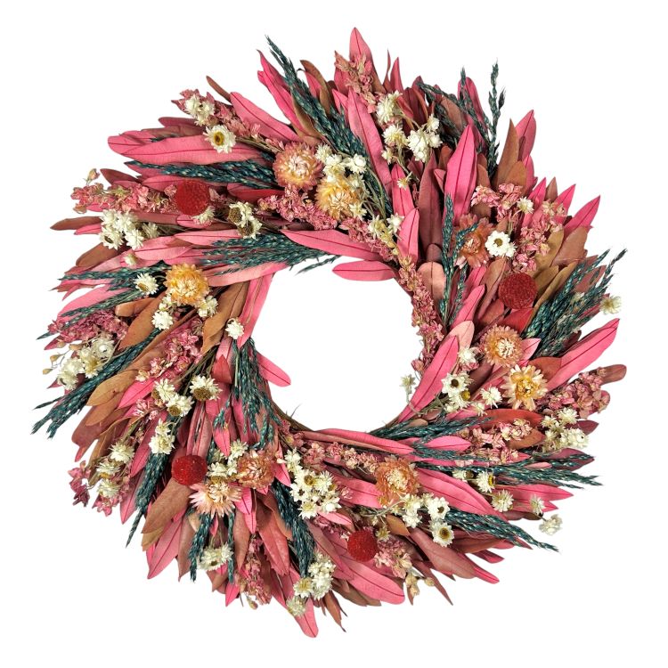 18" Champagne Pink Garden Wreath