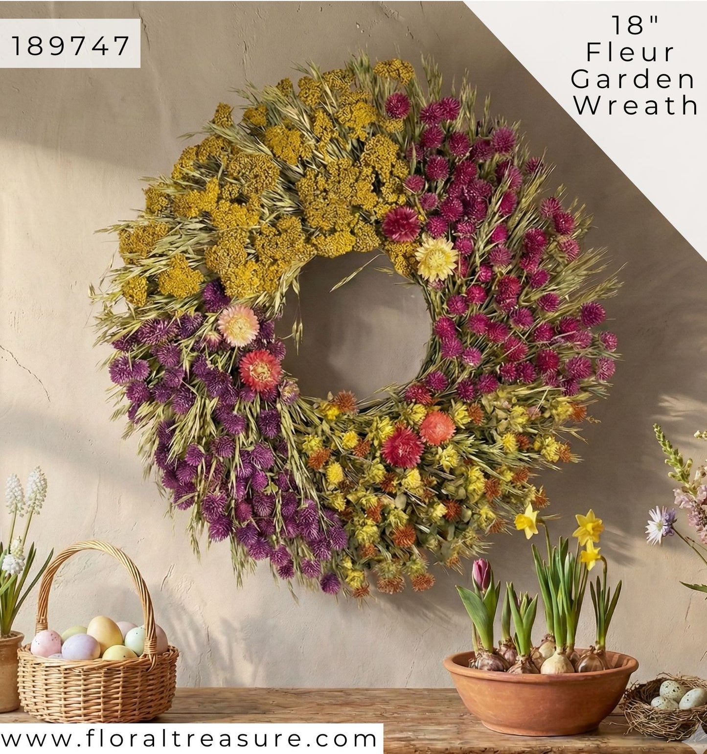 18" Fleur Garden Wreath