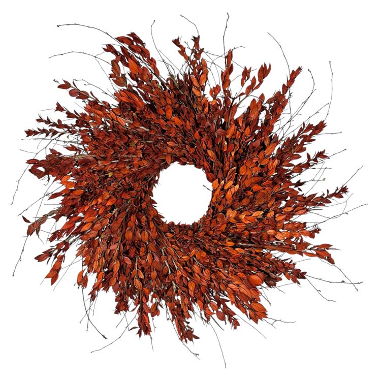 22" Garnet Red Myrtle Wreath