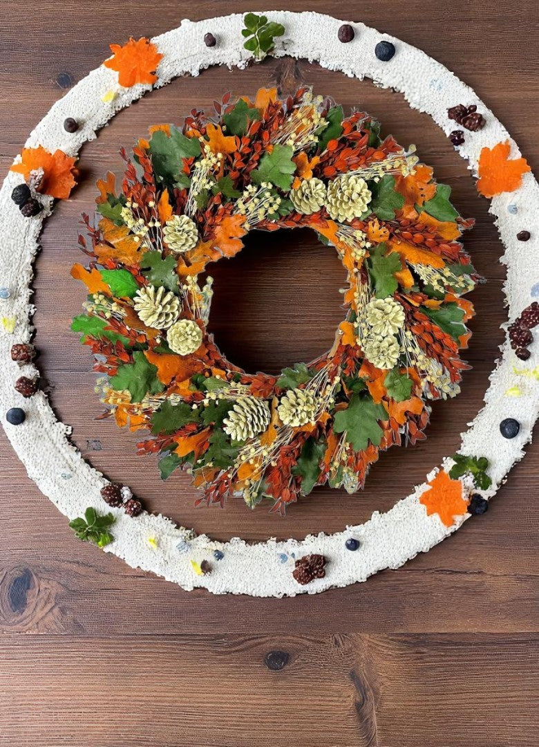 22"  Cognac and Emerald Harvest Wreath