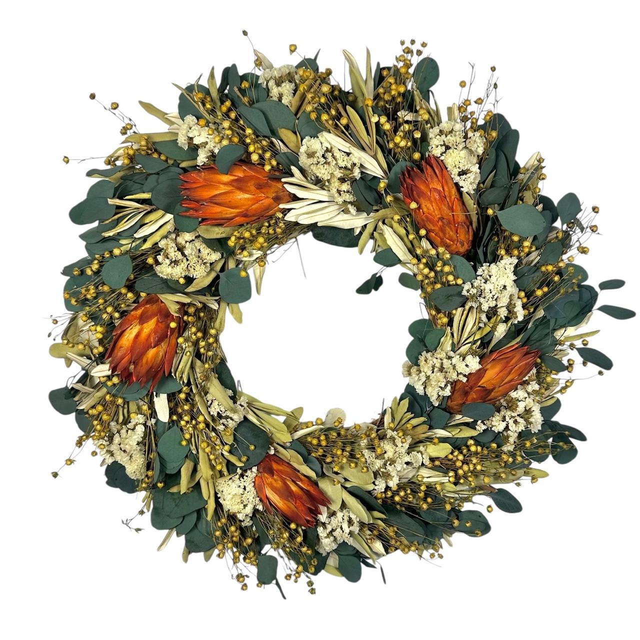 Summer Protea Greenery Wreath