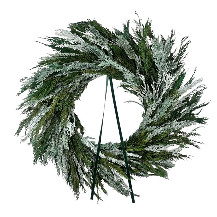 22" Christmas Snowy Greenery