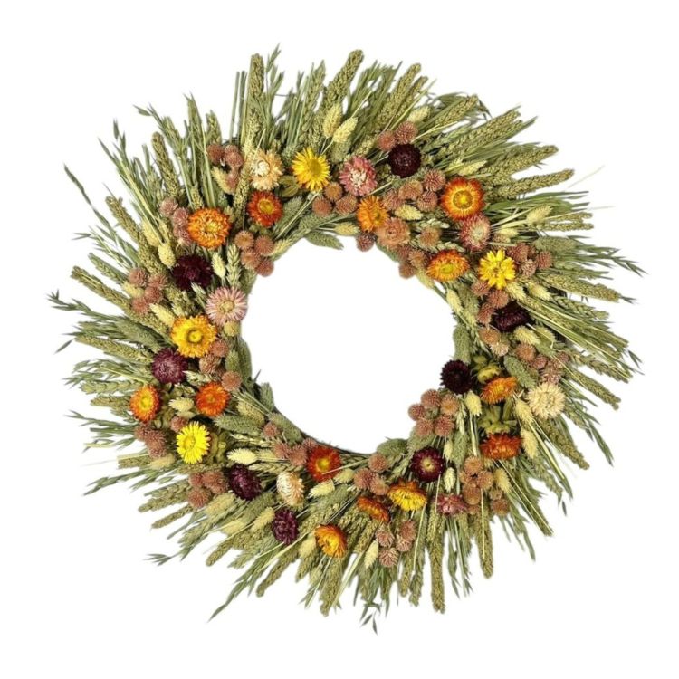 22" Amber Wheat and Flowers