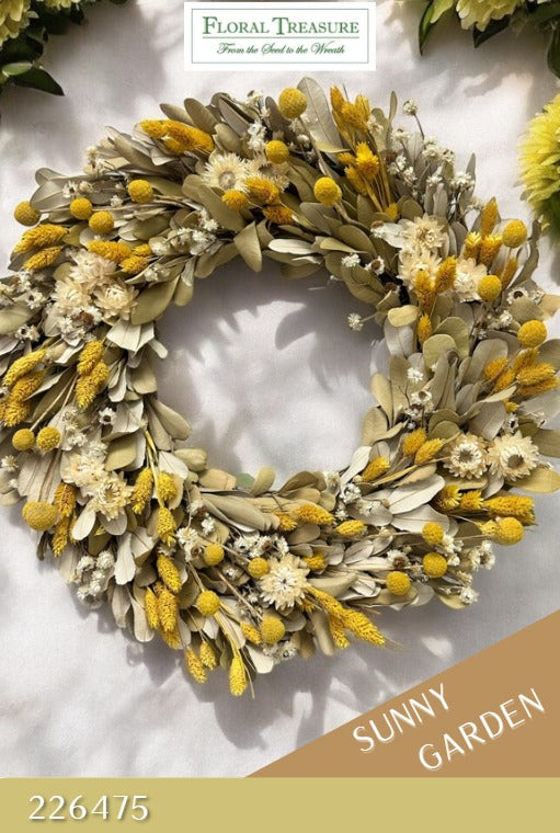 22" Sunny Garden Wreath