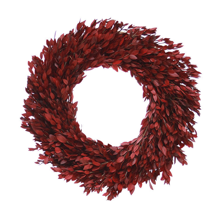 18" Preserved Garnet Red Myrtle Wreath