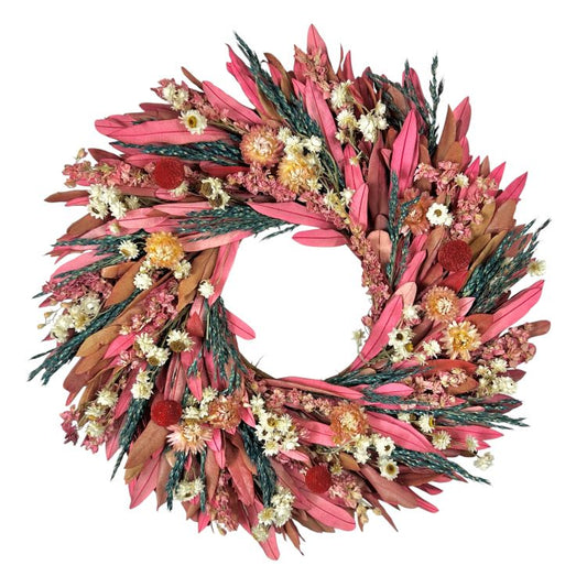 18" Champagne Pink Garden Wreath