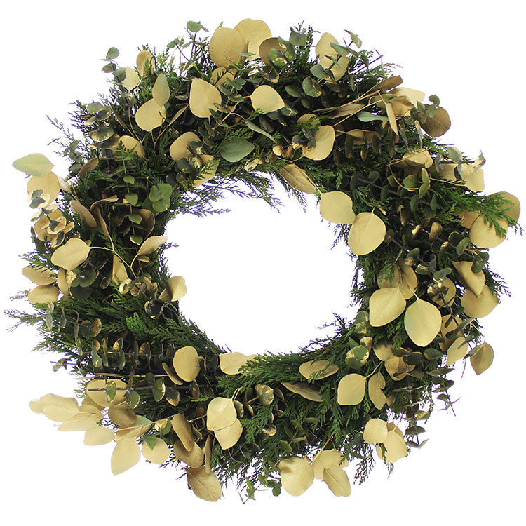 22" Golden Winter Wreath