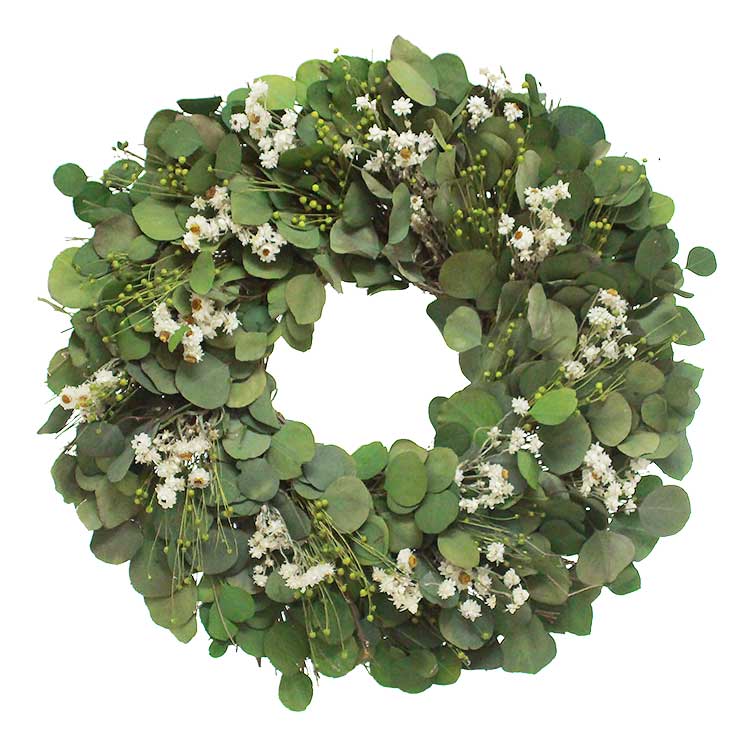 22" Green & Bloom Wreath