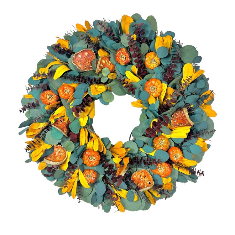 22" Harvest Pumpkin Fields Wreath