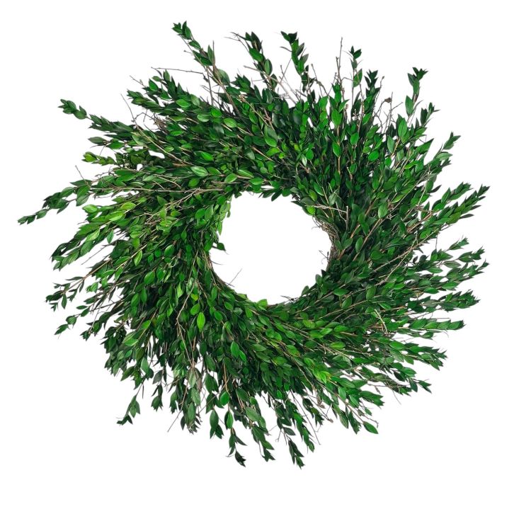 22" Curly Willow and Green Myrtle Wreath