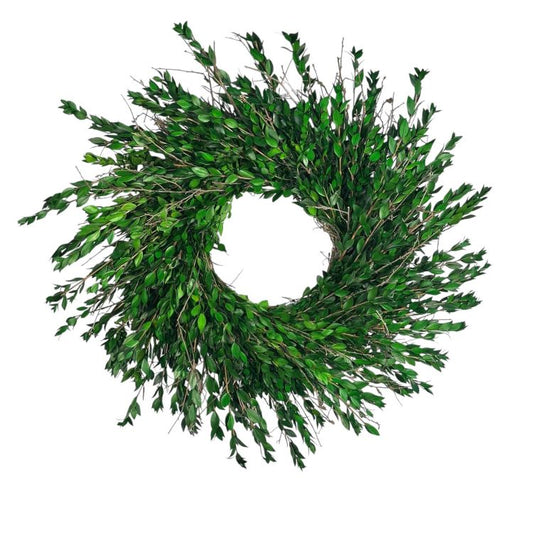 22" Curly Willow and Green Myrtle Wreath