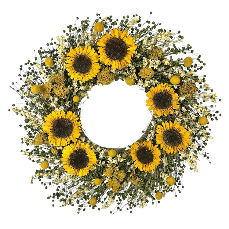 22" Sunflower Fields Wreath