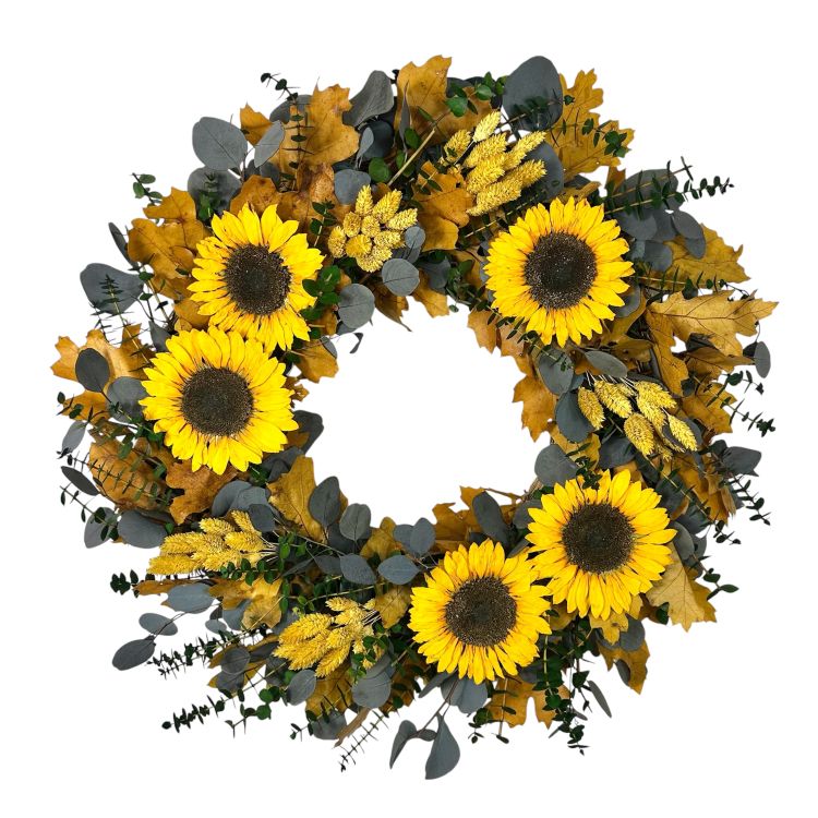 22" Sunflower Autumn Fields Wreath