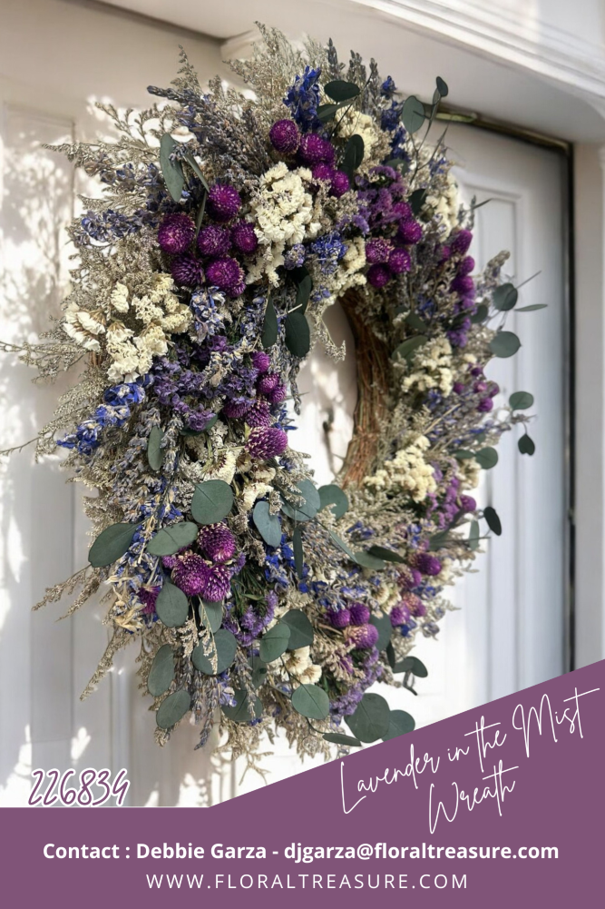 22" Lavender in the Mist Wreath