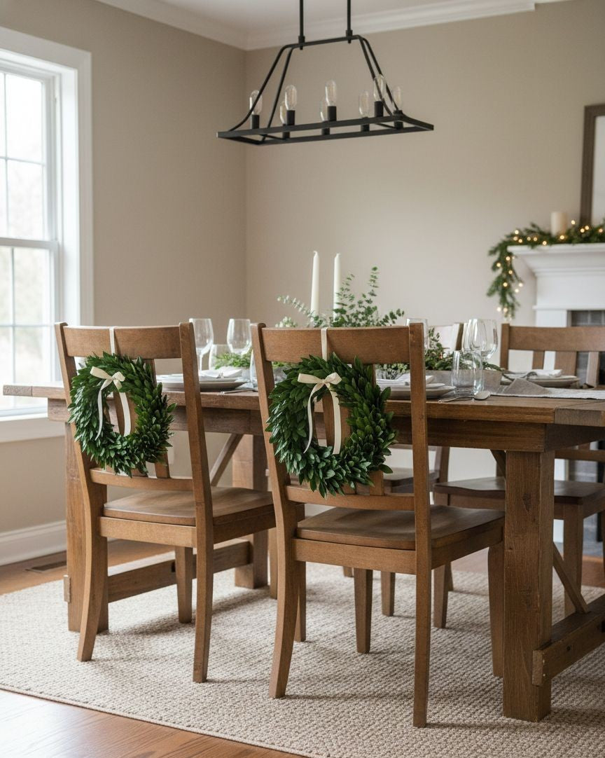 Set of 3 Wreaths with Satin Ivory Ribbon Hanger